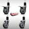 Service Caster 4'' SS Gray Poly Swivel 1-3/4'' Expanding Stem Caster Set 2 Total Lock Brakes, 4PK SCC-SSEXTTL20S414-PPUB-2-S-2-134 - alternate 2